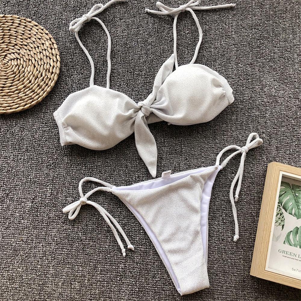 Summer Cute Vintage Women's Swimsuit Bikini Split Swimwear Women's Swimwear Women's 2-piece Beachwear Loose Bikini Fashion  Retro Bikini  Fashion Beachwear Summer Spa Beach Surf Sport