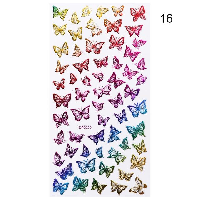 Summer Glitter Nail Decals Stickers Gold Black White Leaf Manicuring Foils Geometric Slider Nail Art Adhesive Decor Adhesive 3D Wave Design Decoration for Women Girls Art Stickers Decal Decoration Metallic Curve Strip Line Nail Decor