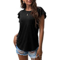 Summer Knit Ruffle Short Sleeve Top