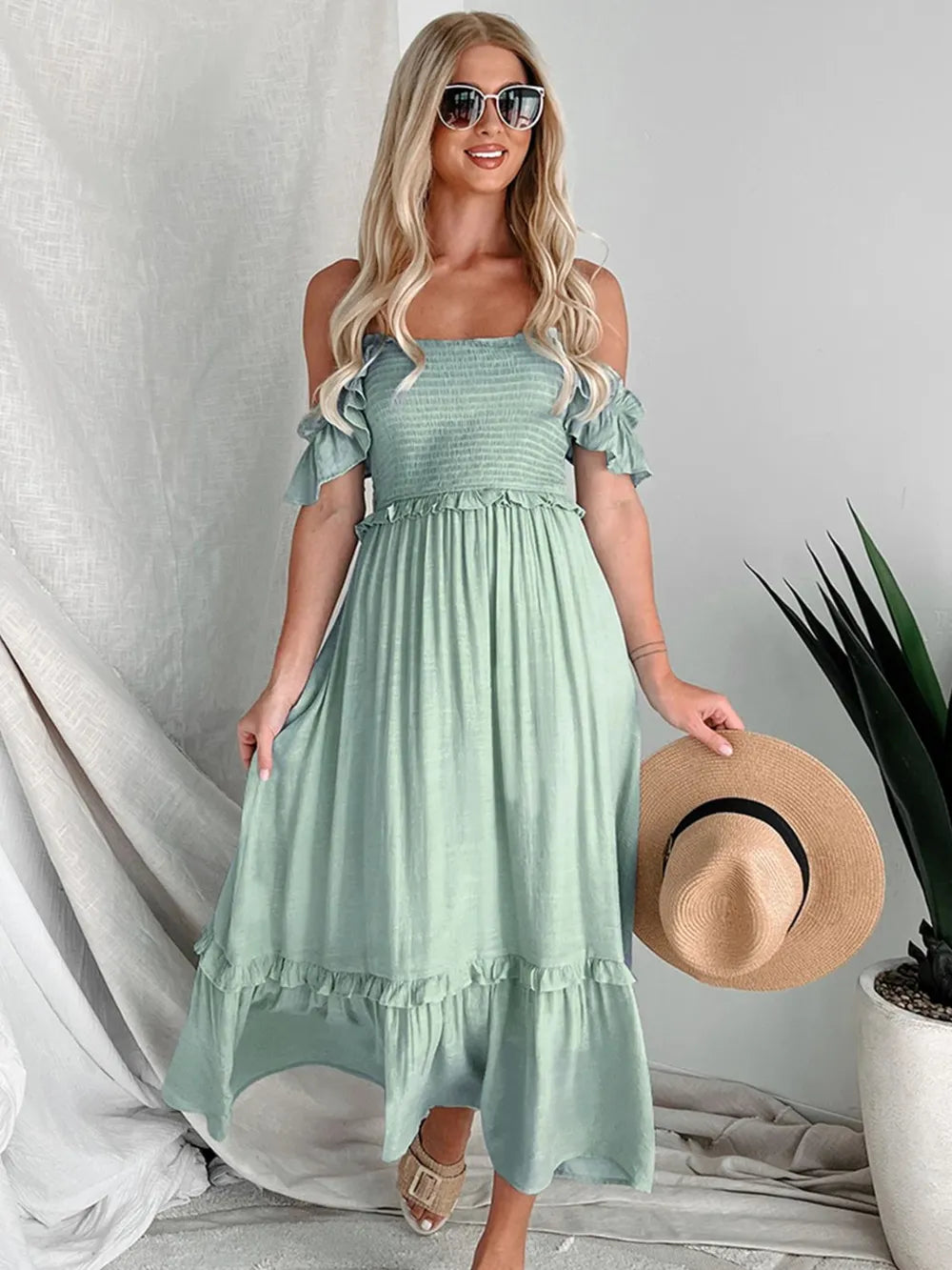 Summer new women's solid color dress