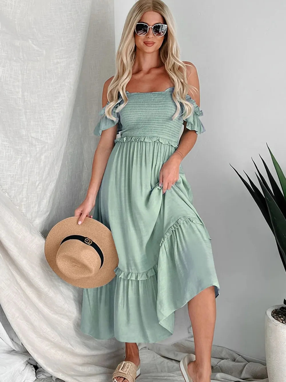 Summer new women's solid color dress