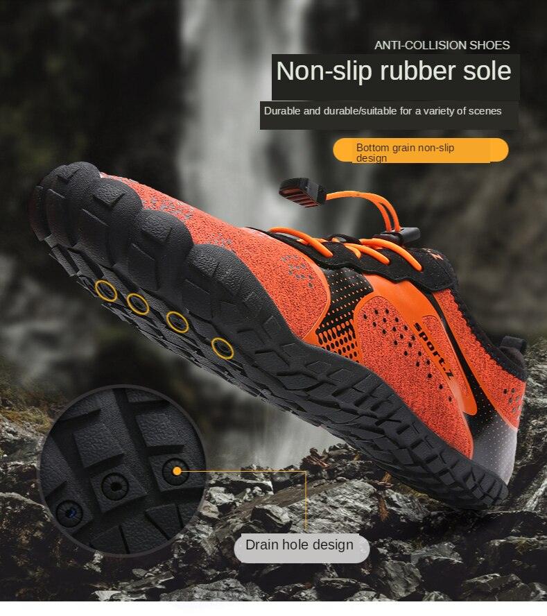 Summer Outdoor Mens Sports Water Shoes Non-Slip Beach Shoes Barefoot Upstream Shoes Quick-Dry Aqua Sock Barefoot For Beach Swim River Pool Lake Hiking Kayaking Surfing