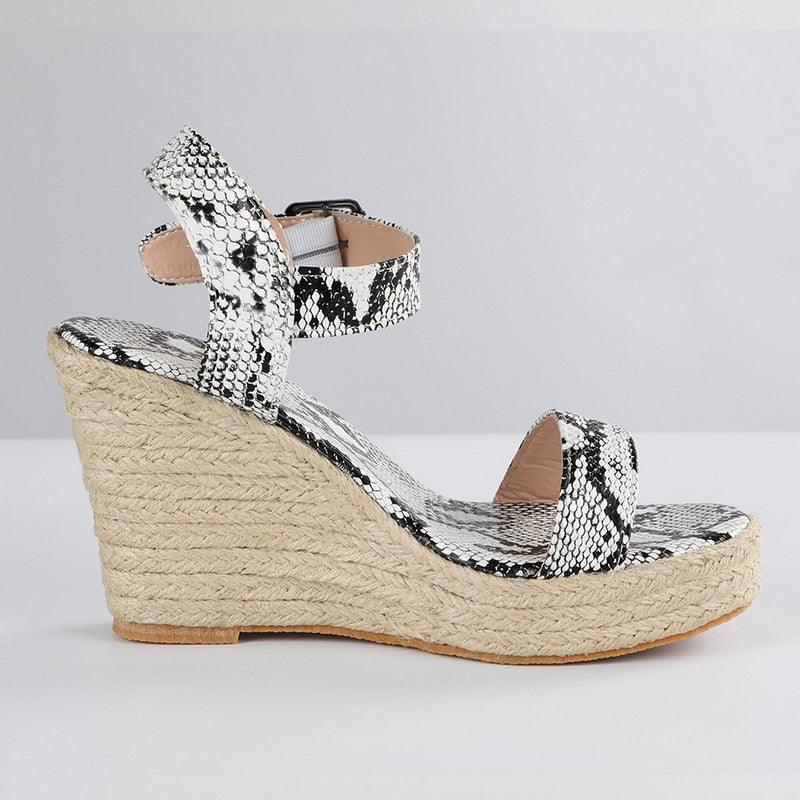 Summer Sandals Women Platform Shoes Candy Color Casual Girls Slip On Strap Cross Platform Espadrille Open Toe High Heel Sandals With Ankle Strap Buckle Up Shoes