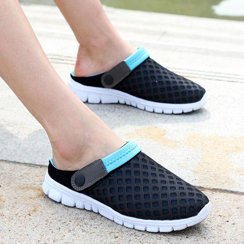 Summer Shoes Men Sandals Colorful Couples Beach Slippers Clogs Mens Breathable Summer Beach Slippers Lightweight Mesh Sandals Outdoor Walking Shoes