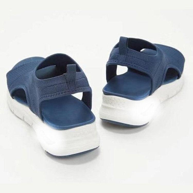 Summer Women Sandals Solid Color Open Toe Casual Shoes Hollow Out Slip-On Mesh Platform Fit Anti Slip Shoes Hollow Out Slip-On Mesh Soft Sandals Low Heeled Comfort Casual Sports Shoes