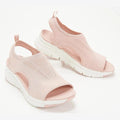 Summer Women Sandals Solid Color Open Toe Casual Shoes Hollow Out Slip-On Mesh Platform Fit Anti Slip Shoes Hollow Out Slip-On Mesh Soft Sandals Low Heeled Comfort Casual Sports Shoes