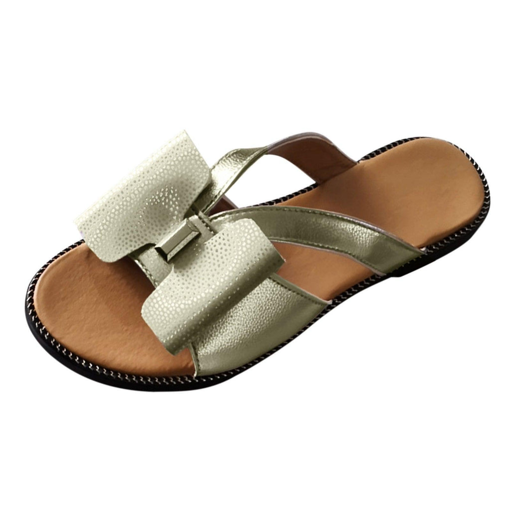 Summer Women Slippers Cute Butterfly-Knot Casual Sandals Lady Slides Flats Slip-On Women Shoes Butterfly Slippers Soft Bottom Comfy Sandals Bathroom Garden Casual Slippers Open-Toe Breathable Travel Shoes