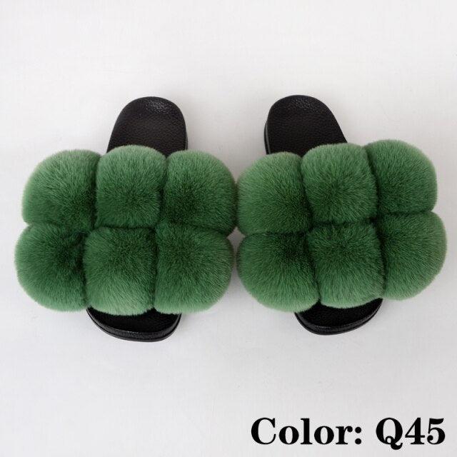 Summer Women Slippers Faux Fur Slides For Women Fluffy Slippers House Shoes Woman Slippers Open Toe Fuzzy Fur Slippers Girls Fluffy House Slides Outdoor Indoor Slippers