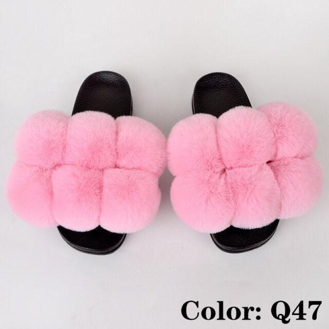 Summer Women Slippers Faux Fur Slides For Women Fluffy Slippers House Shoes Woman Slippers Open Toe Fuzzy Fur Slippers Girls Fluffy House Slides Outdoor Indoor Slippers
