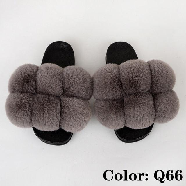 Summer Women Slippers Faux Fur Slides For Women Fluffy Slippers House Shoes Woman Slippers Open Toe Fuzzy Fur Slippers Girls Fluffy House Slides Outdoor Indoor Slippers