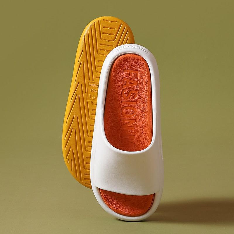 Summer Women Slippers Runway Shoes Outdoor Slides Men Flip Flops Thick Sole Non-slip Beach Pool Outdoor Slippers Anti-Slip Shower Spa Bath Pool Gym Slides Flip Flop Open Toe Comfortable Soft Sandals Casual Shoes