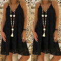 Summer Women's Loose V-neck Sling Sleeveless Dress