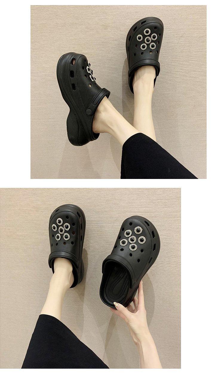Summer Womens Platform Garden Shoes Clogs Outdoor Beach Slippers Clogs Slippers For Women’s Fashion Comfortable Slip On Slides Shoes For Everyday