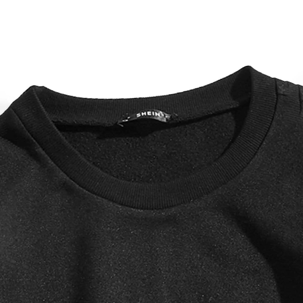 Sun and Letter Graphic Oversized Thermal Sweatshirt