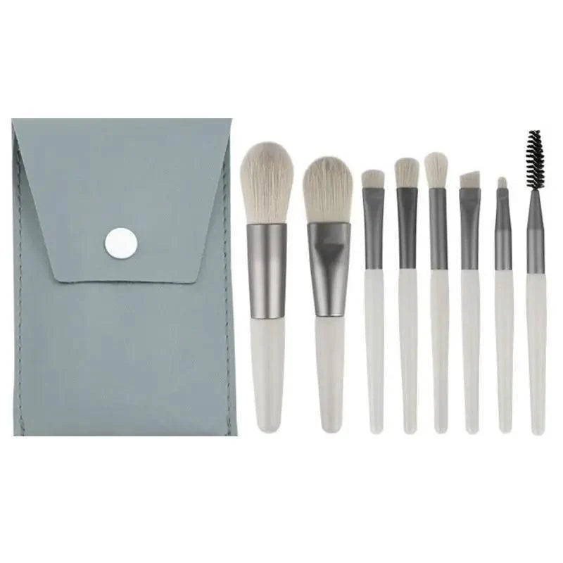 Super Luxury Quality Amazing 8Pcs Mini Travel Portable Soft Makeup Brushes Set Cosmetic Powder Eye Shadow Foundation Blush Blending Beauty Make Up Brush Tool