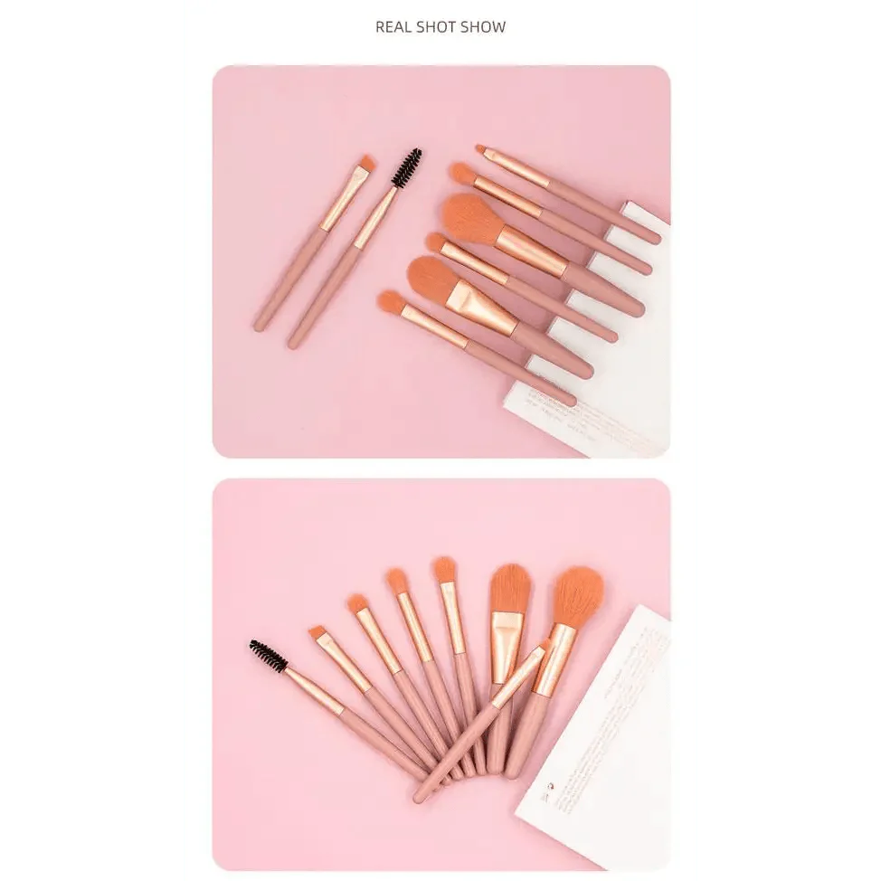 Super Luxury Quality Amazing 8Pcs Mini Travel Portable Soft Makeup Brushes Set Cosmetic Powder Eye Shadow Foundation Blush Blending Beauty Make Up Brush Tool