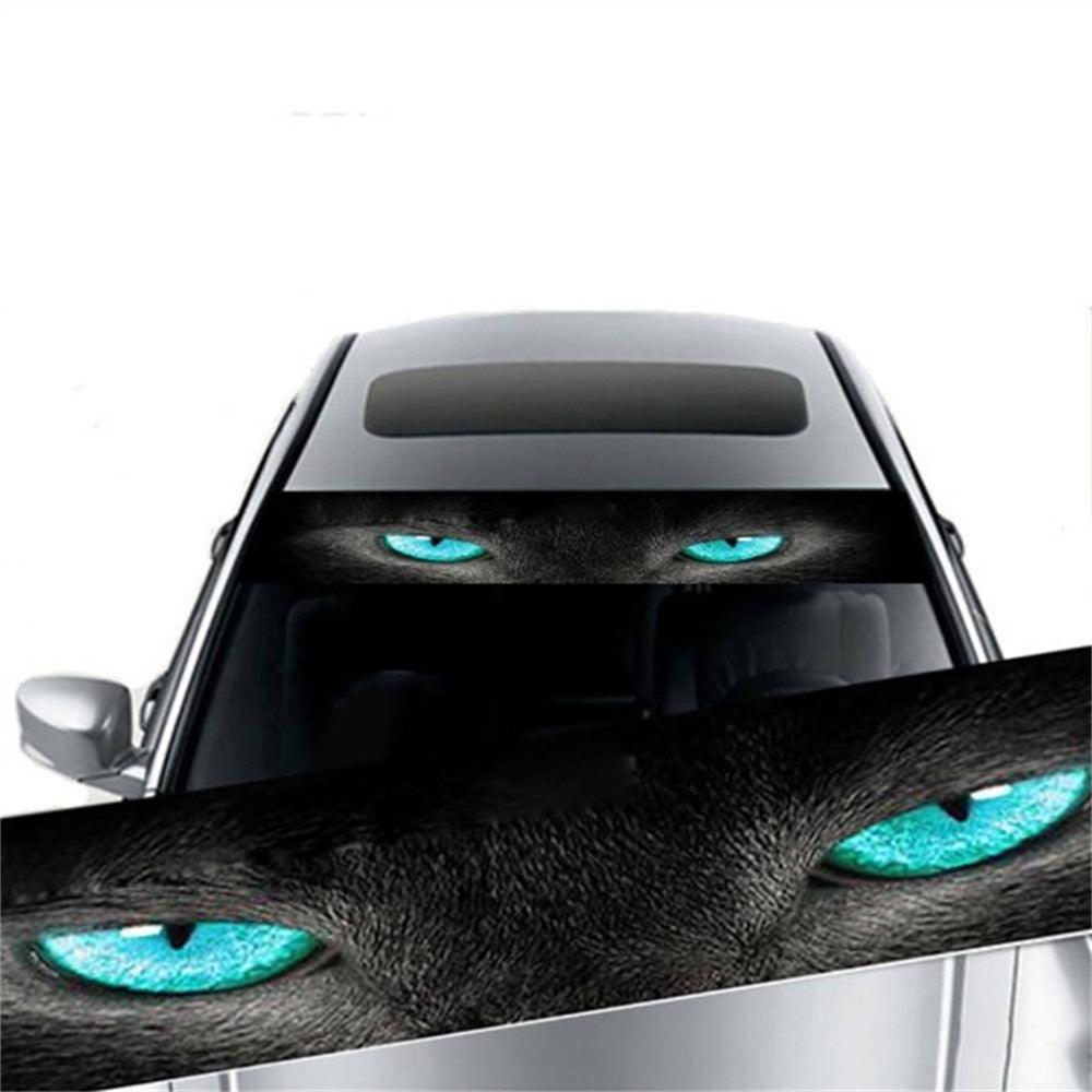 Super Personality Windshield Sticker Car Front Windshield Sticker Stereo Car Stickers Front File Stickers Car Front Rear Sun Strip Visor Vinyl Decal Windshield Cast Film 3D Stickers Decor Front Creative Eyes Skull Sticker For Car Auto Decorative Stickers