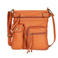 Super Soft Genuine Leather Top Belt Accent Crossbody Bag