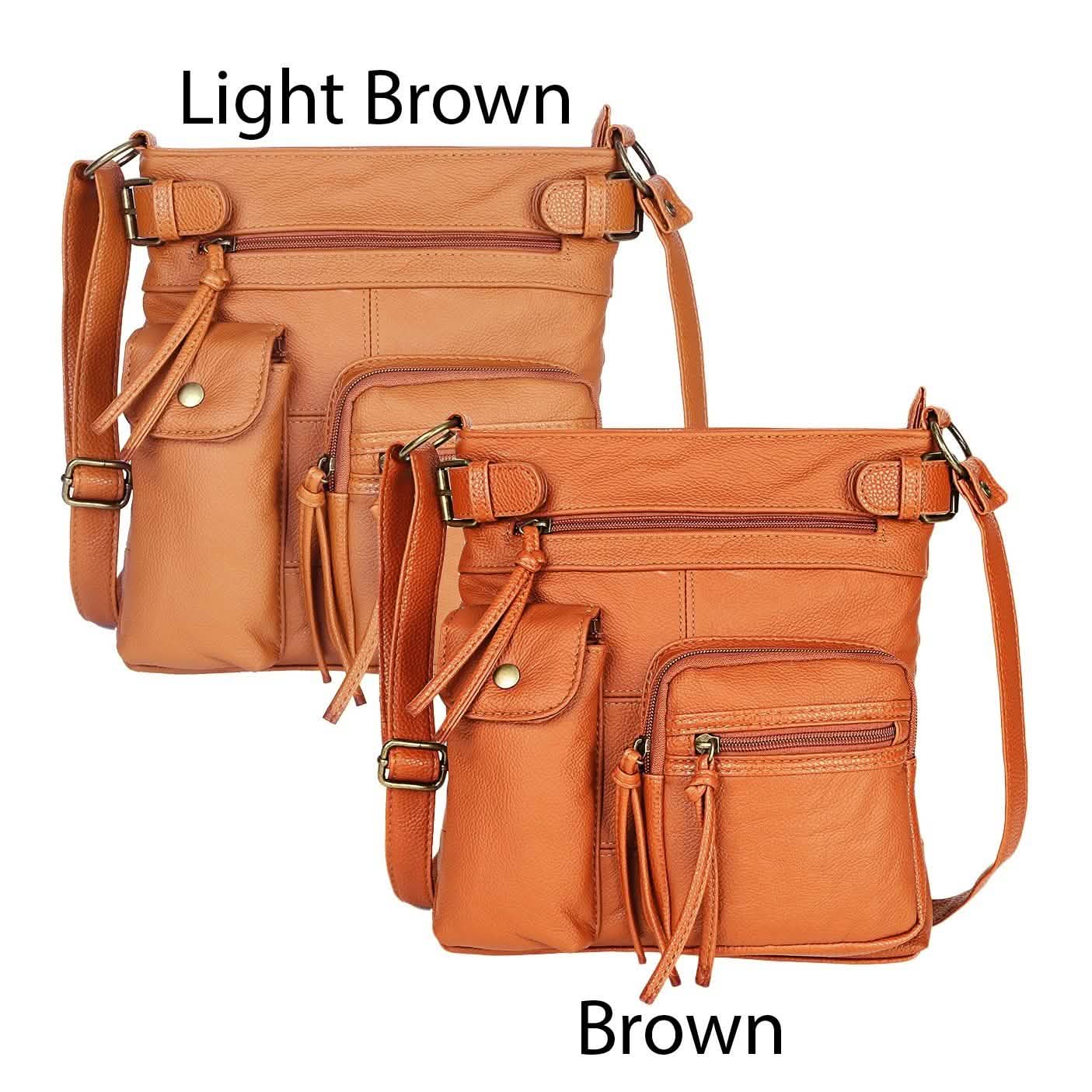 Super Soft Genuine Leather Top Belt Accent Crossbody Bag