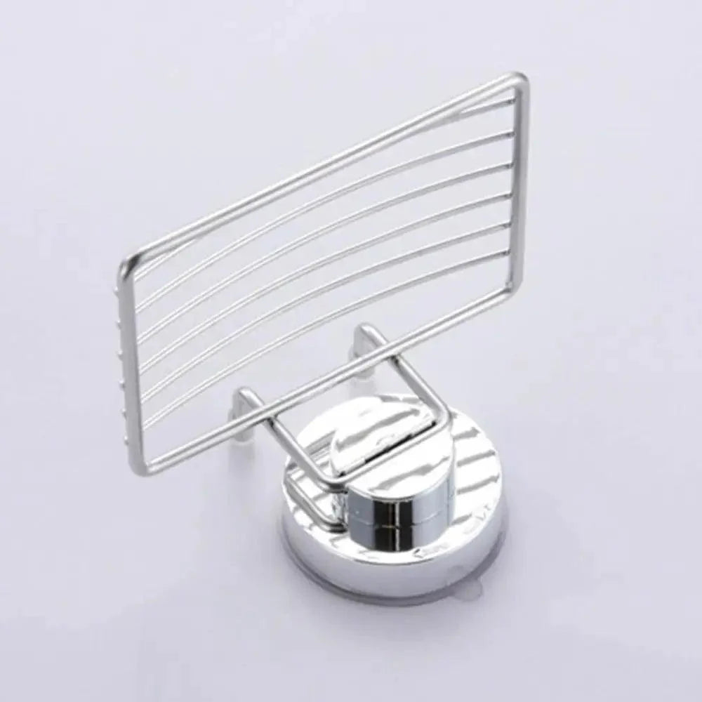 Super Strong Vacuum Suction Cup Soap Holder Drain Stainless Steel Wall-Mounted Soap Dish Shower Box Dish Punch-Free Bathroom Accessories Bathroom Soap Dish Holder Shower Soap Dish Saver Tray Bar Soap Sponge Holder for Shower Bathroom And Kitchen