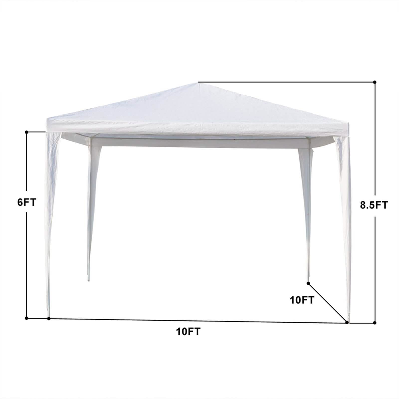 SUPERHOMUSE 3 x 3m Three Sides Waterproof Tent with Spiral Tubes White
