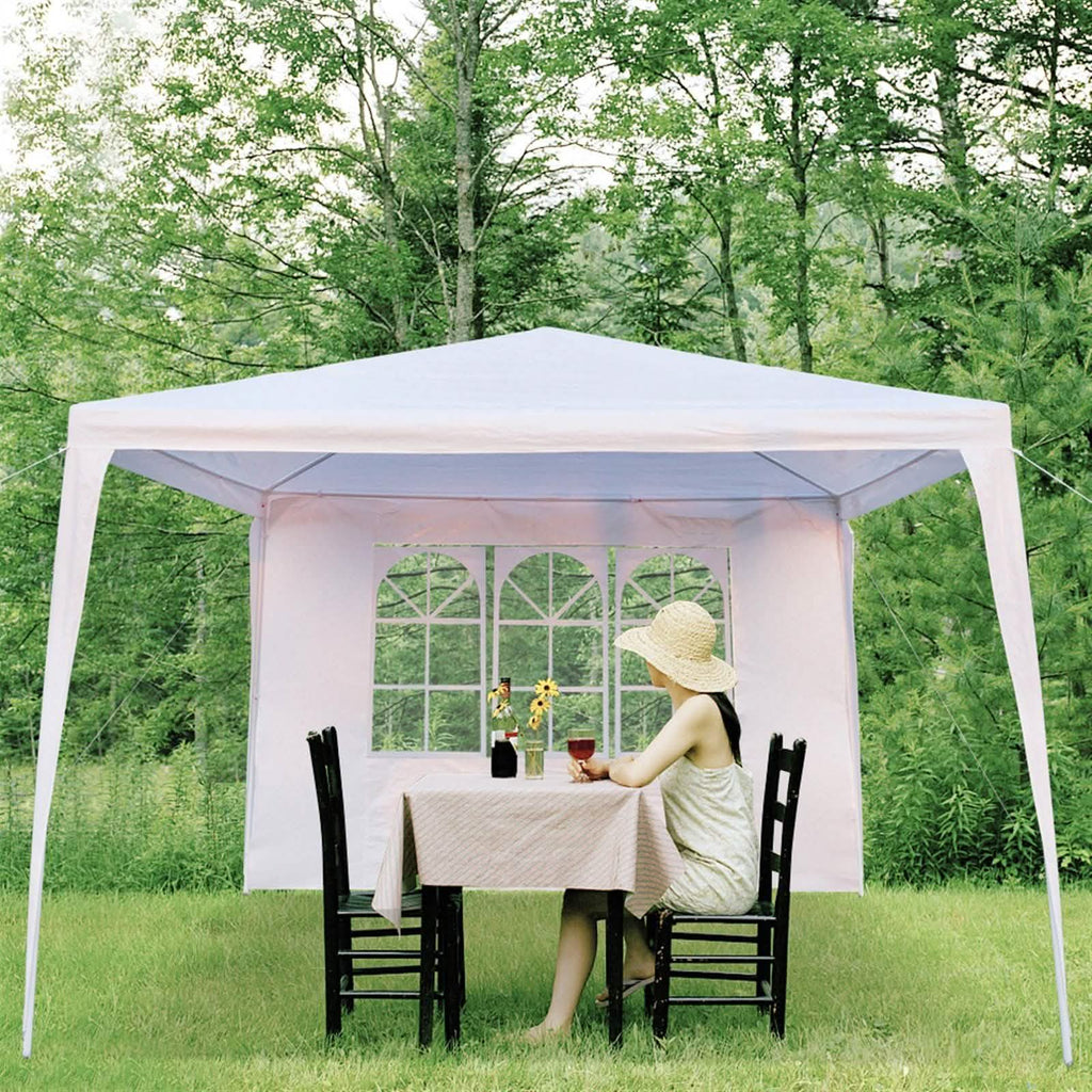 SUPERHOMUSE 3 x 3m Three Sides Waterproof Tent with Spiral Tubes White