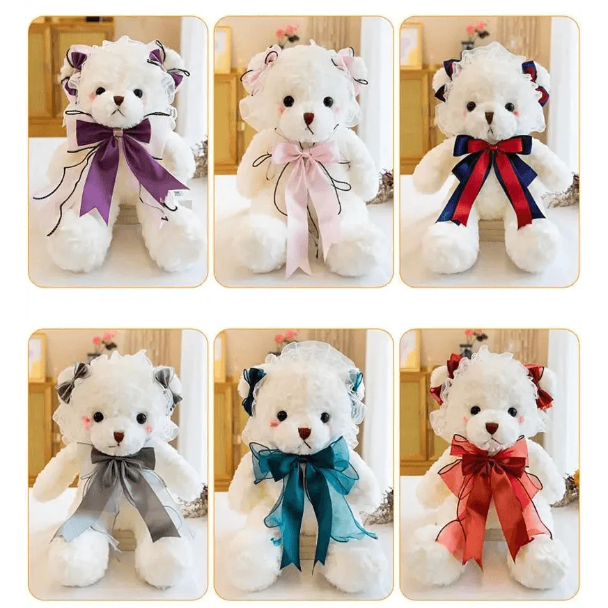 Superior Quality Cute Teddy Bear With Dress Plush Doll Stuffed Animals Kids Toys Room Decor, Christmas,VE Valentine Gifts