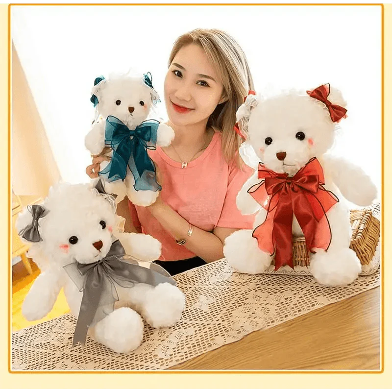 Superior Quality Cute Teddy Bear With Dress Plush Doll Stuffed Animals Kids Toys Room Decor, Christmas,VE Valentine Gifts