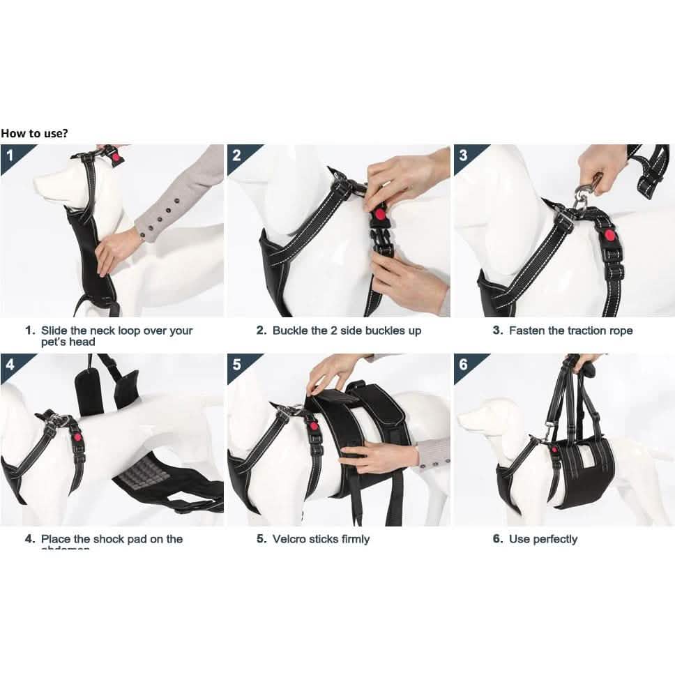 Support Harness Set Adjustable Chest Sling Strap for Elderly Disable Dog