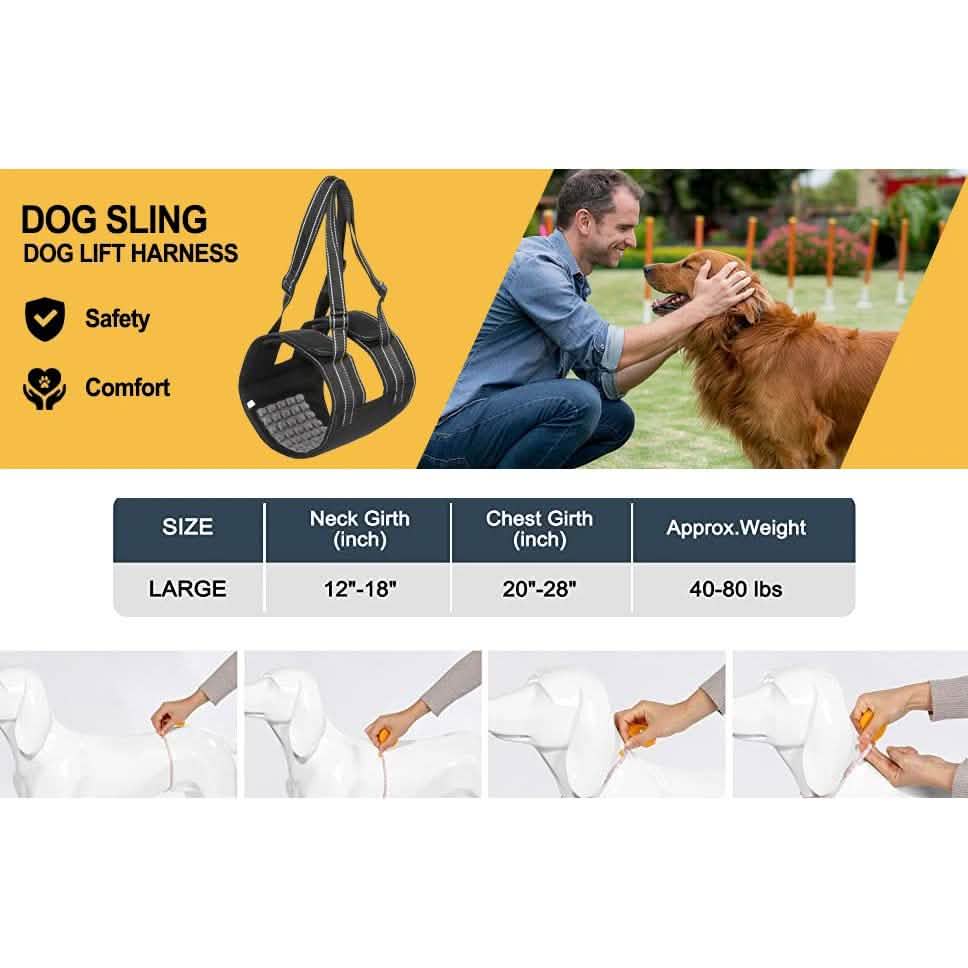 Support Harness Set Adjustable Chest Sling Strap for Elderly Disable Dog