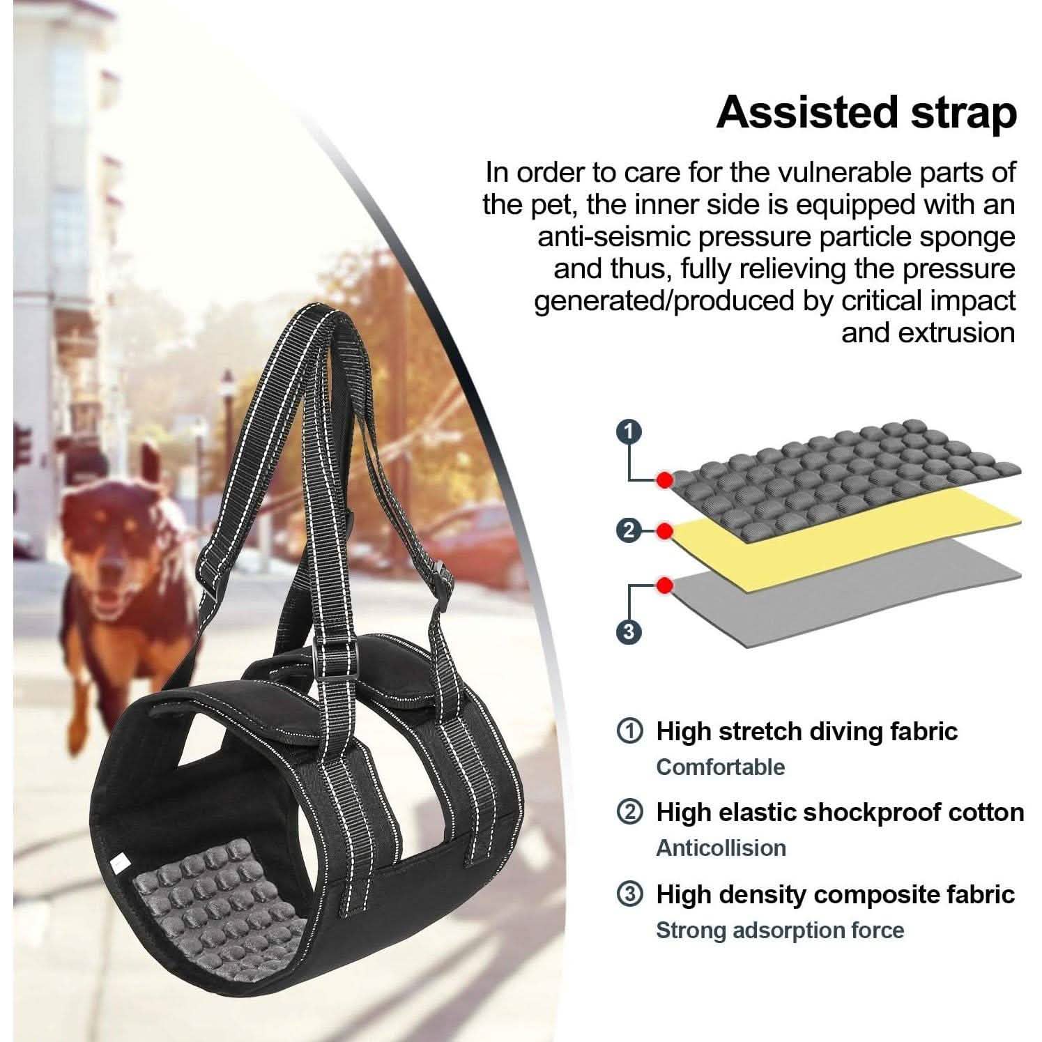 Support Harness Set Adjustable Chest Sling Strap for Elderly Disable Dog