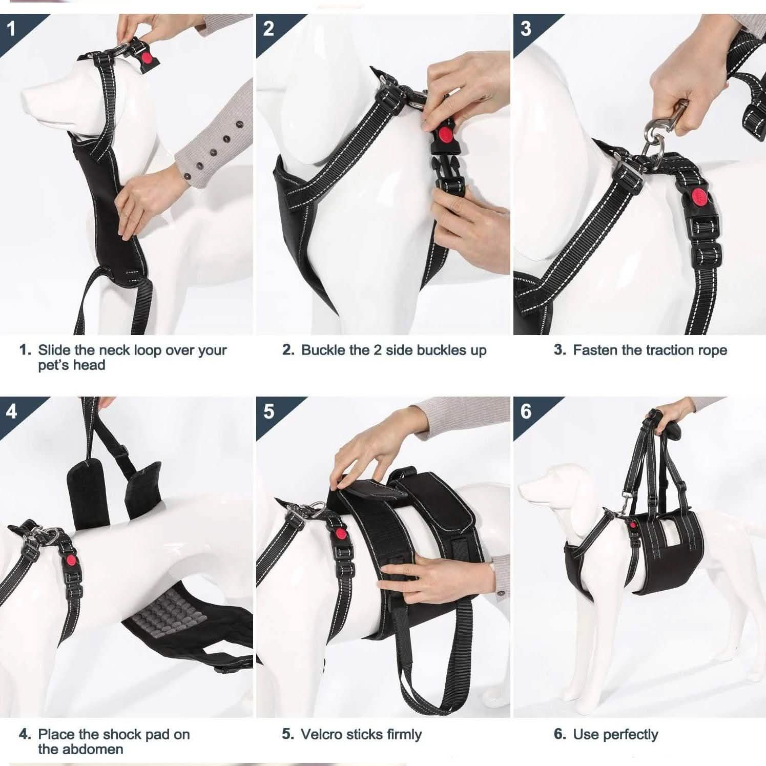 Support Harness Set Adjustable Chest Sling Strap for Elderly Disable Dog