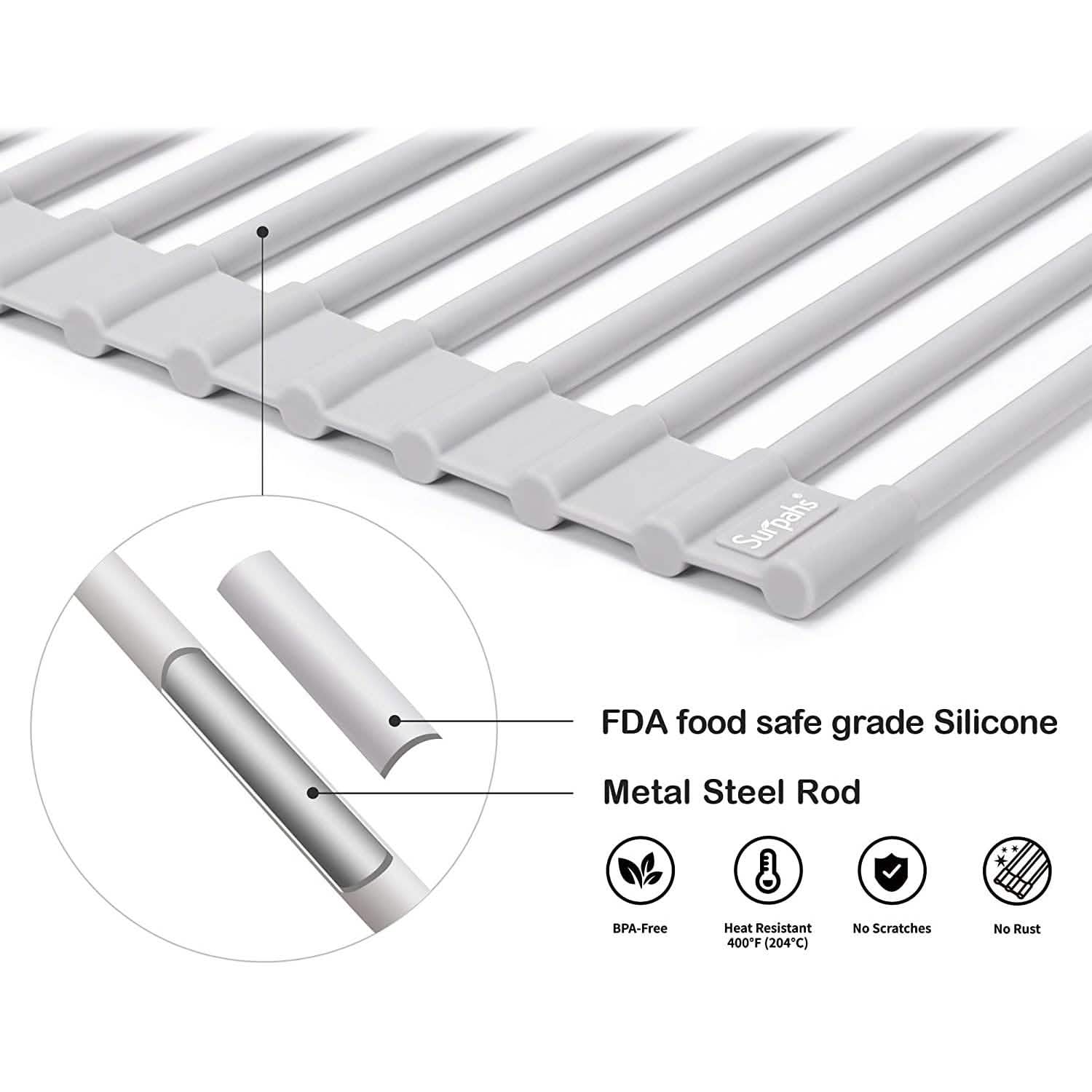 Surpahs over the Sink Multipurpose Roll-Up Dish Drying Rack