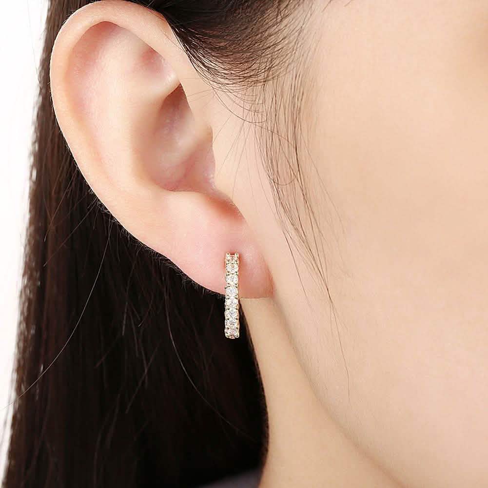 Swarovski Crystal Hoop Earrings In 18K Yellow Gold