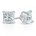 Swarovski Crystals Princess-Cut Stud Earrings