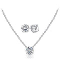 Swarovski Elements Round Cut Necklace with Studs Sets