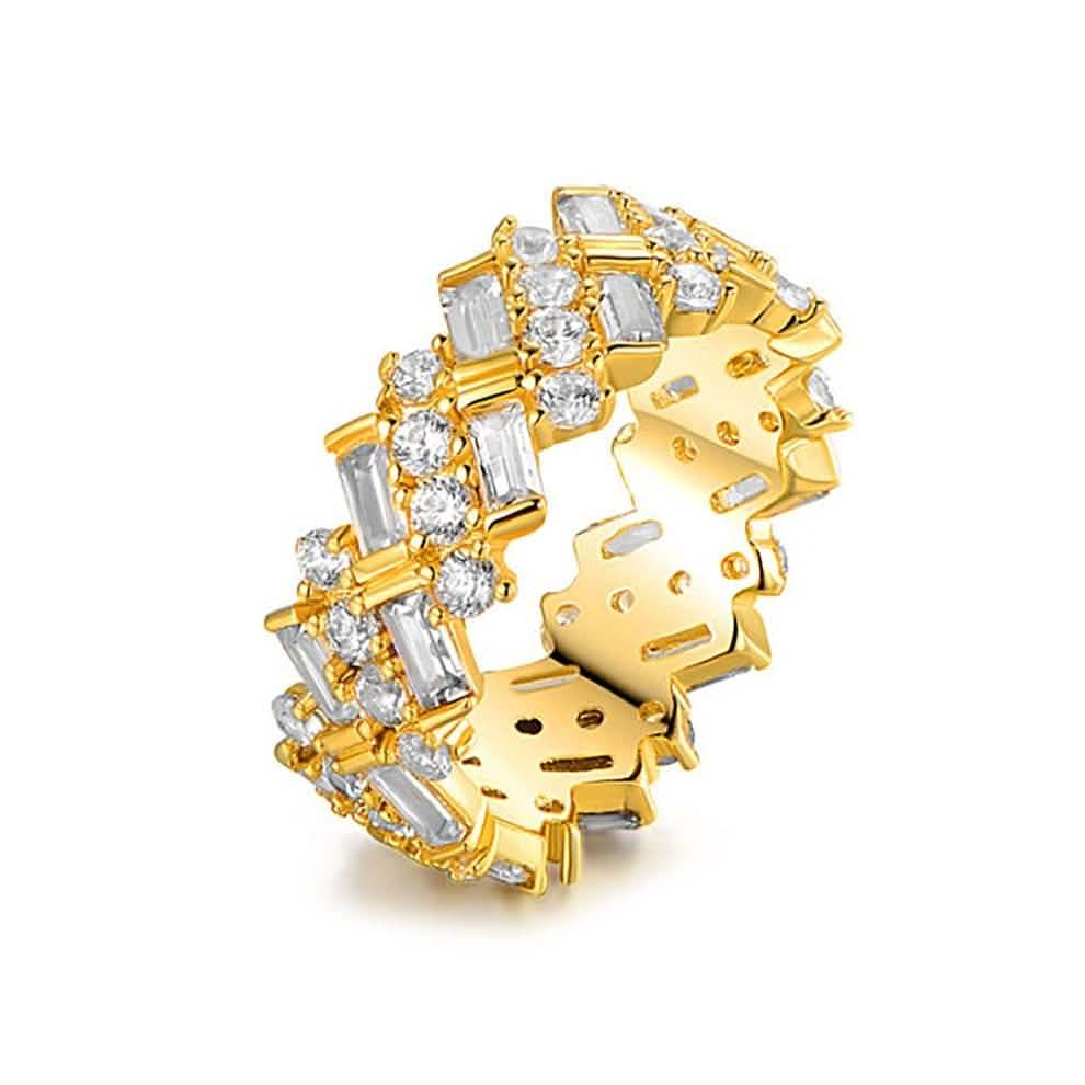 Swarovski Gold Plated Crystal Ring - Size: 6