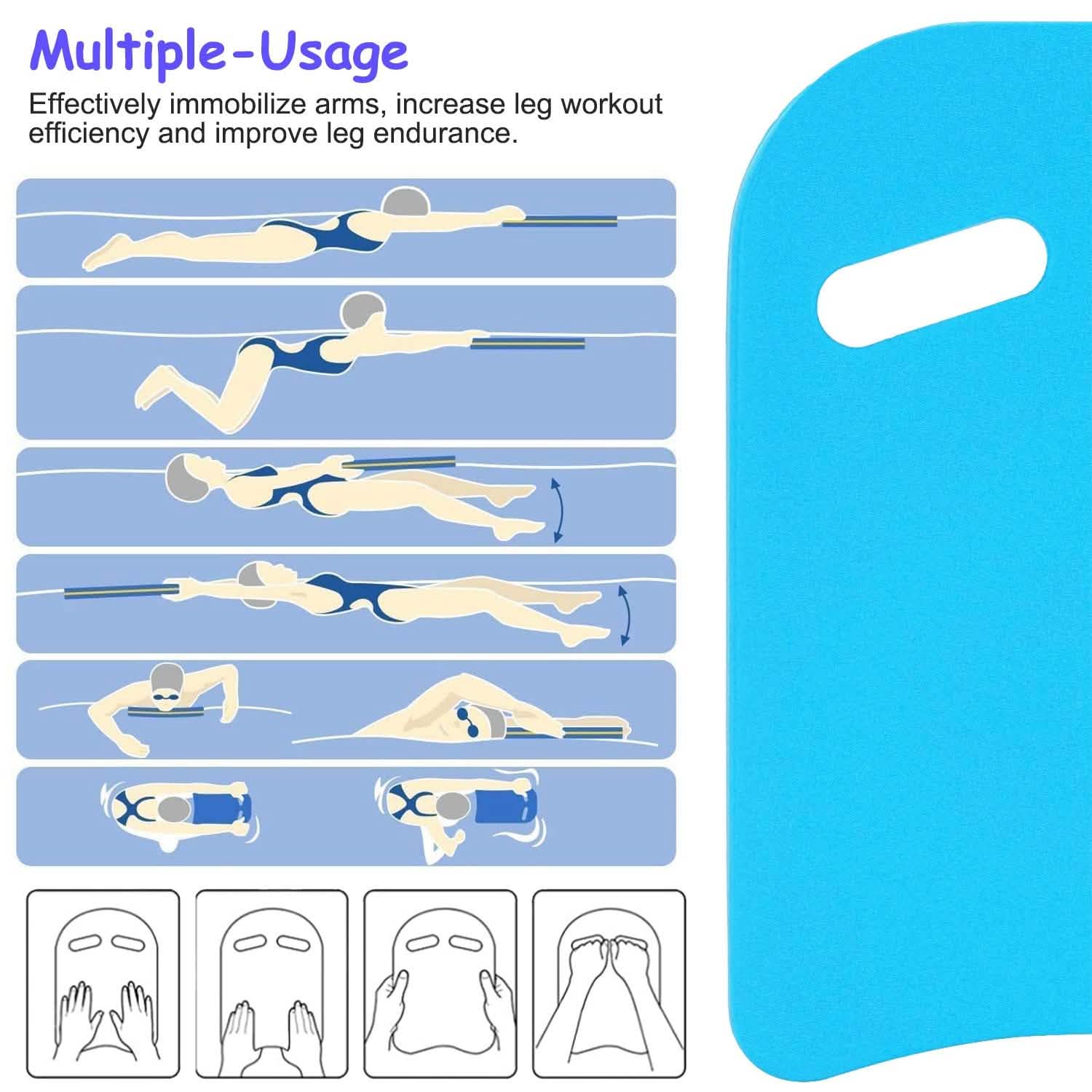 Swimming Kickboard U Design Water Training Board with Integrated Hole Handle