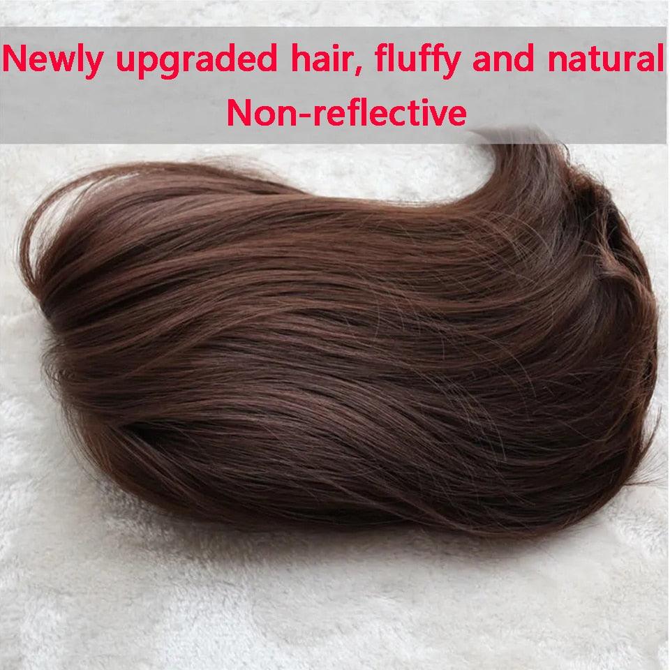 Synthetic Wigs Short Wavy Womens Wig Natural Part Side Hair Black Brown Wigs For Women Heat Resistant Daily Wigs For Black Women Cosplay Wigs For Women Gifts for Girlfriends
