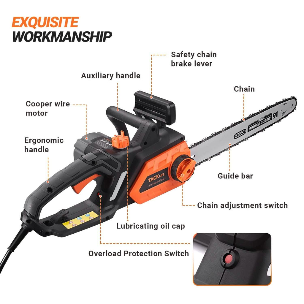 Tracklife 15 Amp Electric Corded Chainsaw