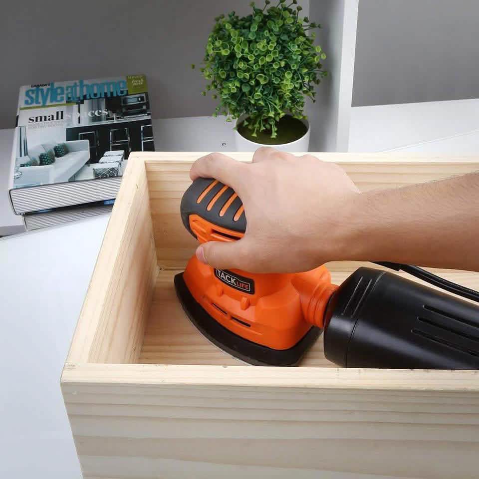 Tacklife Classic Mouse Detail Sander With 12 Pieces Sandpapers