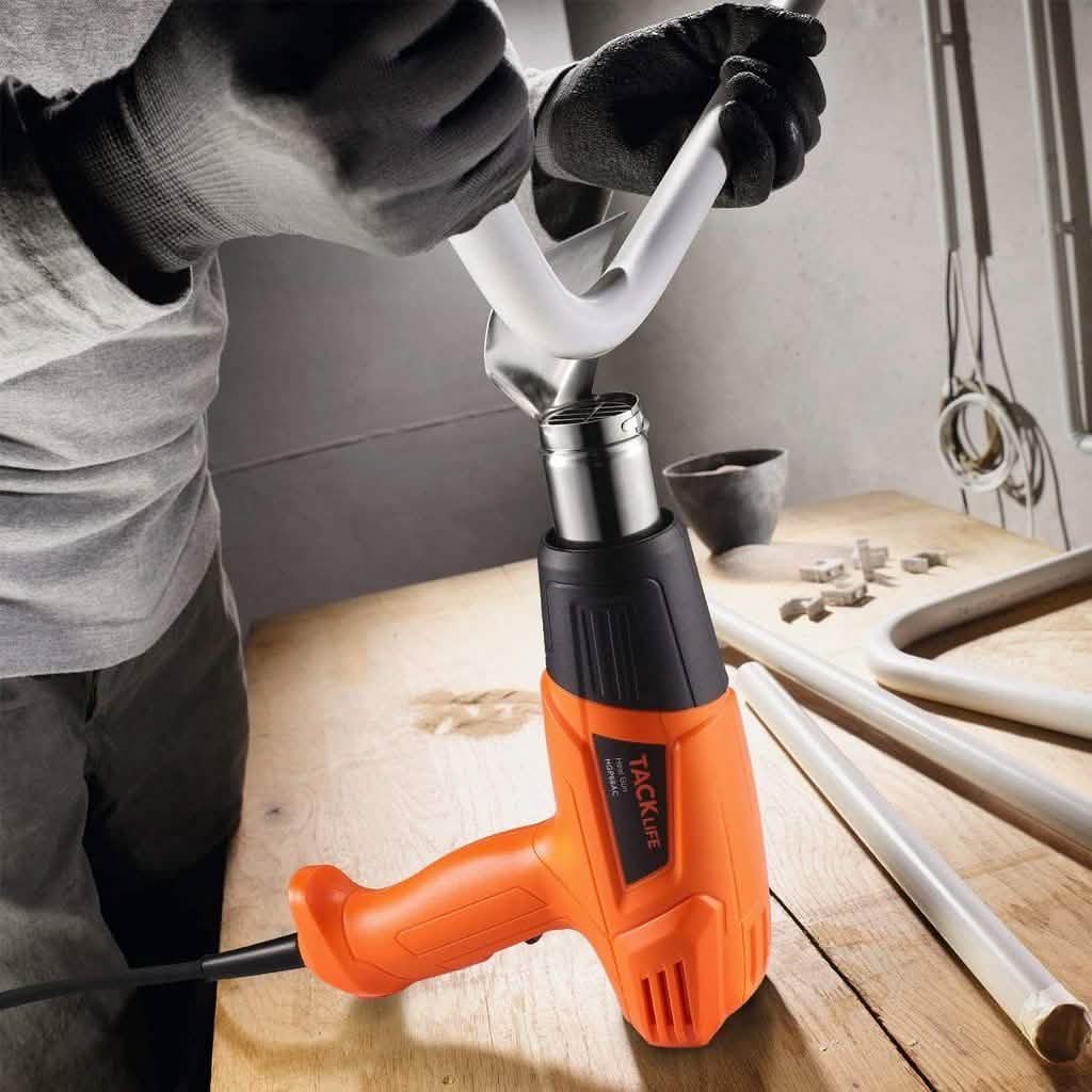 TACKLIFE Heat Gun 1500W 572°F~ 932°F Dual Temperature Hot Air Gun Kit