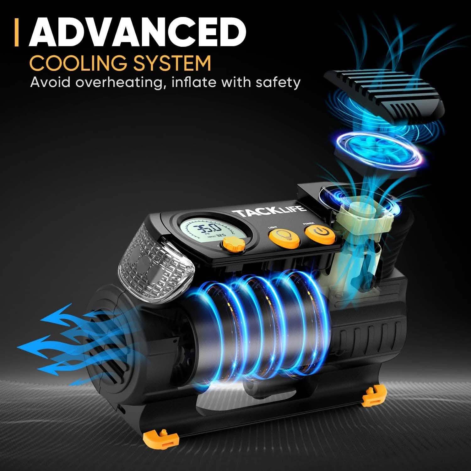 Tacklife Portable 12V DC Digital Auto Tire Inflator M2