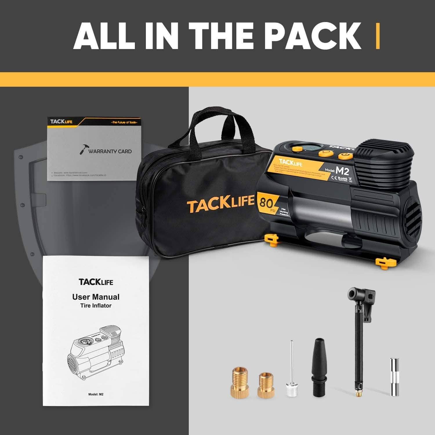 Tacklife Portable 12V DC Digital Auto Tire Inflator M2