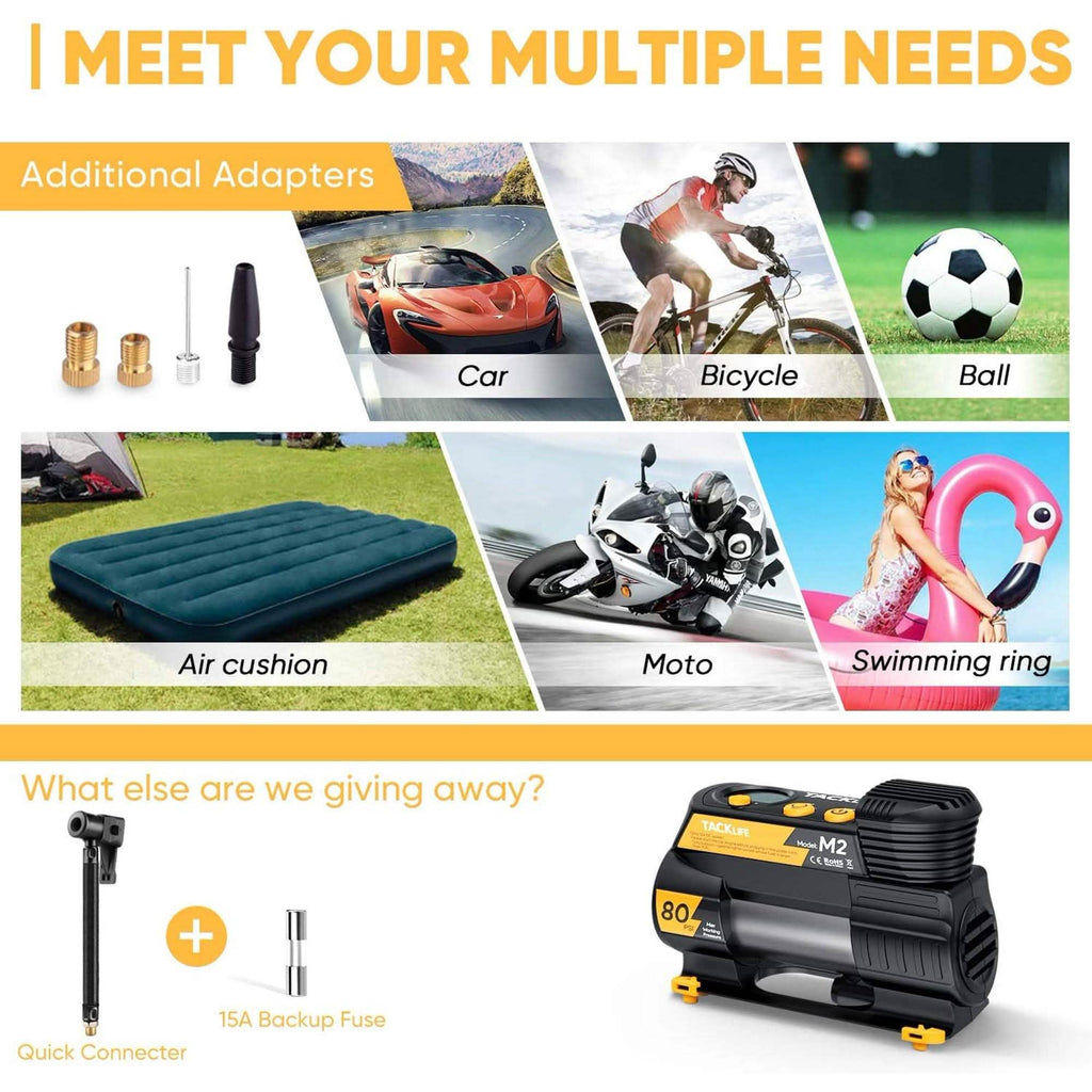 Tacklife Portable 12V DC Digital Auto Tire Inflator M2