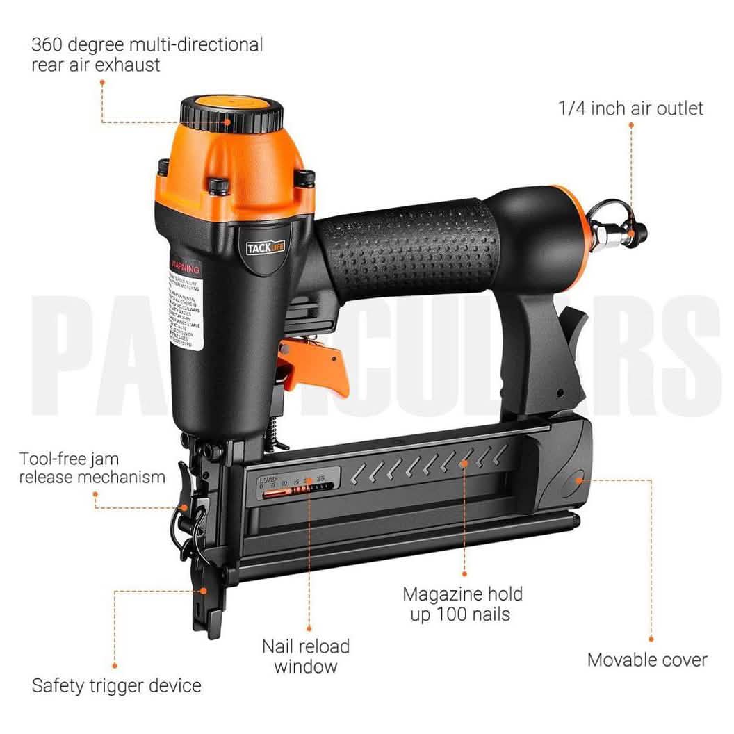 TACKLIFE TK5040-Brad Nailer, Pneumatic, 18GA 2-In-1 Nailer