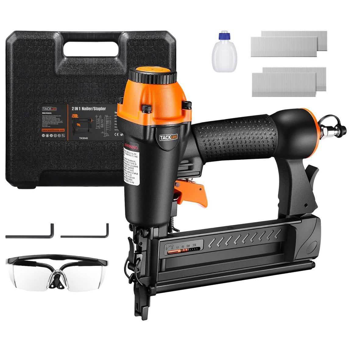 TACKLIFE TK5040-Brad Nailer, Pneumatic, 18GA 2-In-1 Nailer