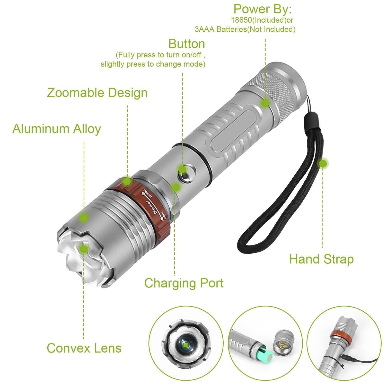 Tactical Military LED Flashlight