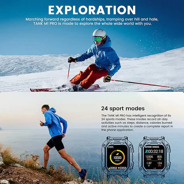 TANK M1 PRO Smart Watch 1.72 inch Smartwatch Fitness Watch