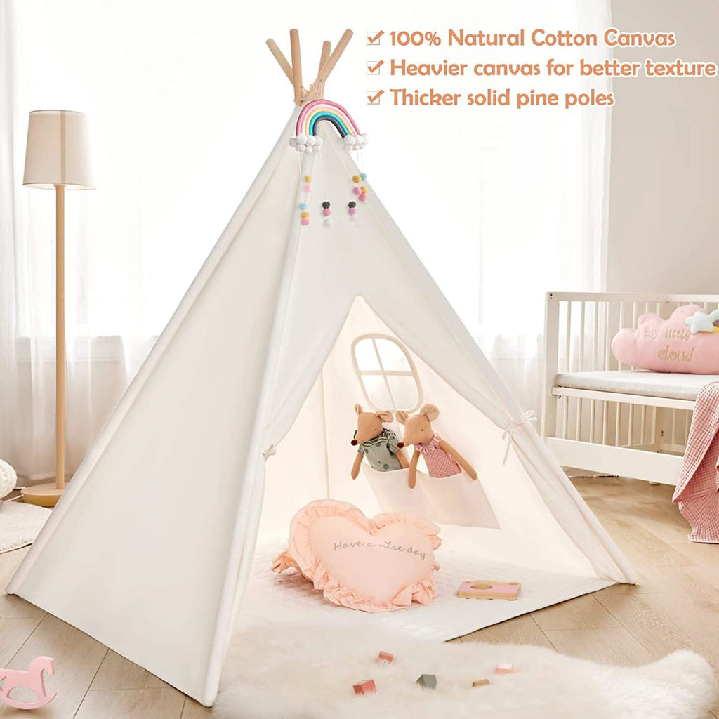 Teepee Tent for Kids - Play Tent Indoor Outdoor Cotton Canvas